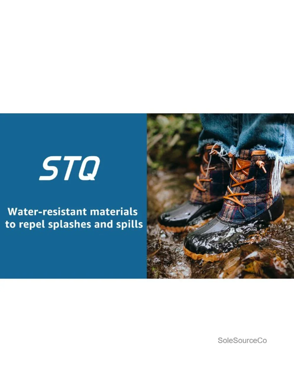 Women's Waterproof Insulated Duck Snow Boots with Side Zipper, Slip Resistant